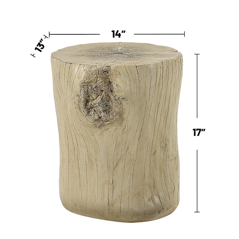 Environmental Friendly Cement Accent Table with Fixed Table Top in Natural Brown