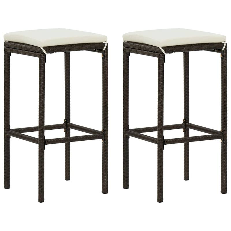 vidaXL 3 Piece Patio Bar Set with Cushions Black