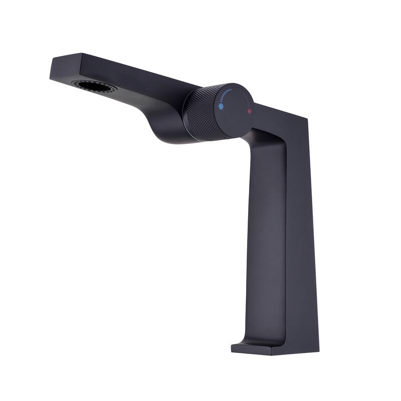 Rbrohant Single Handle Bathroom Faucets, Creative Water Outlet Design Single Hole Bathroom Sink Faucet - Matte Black