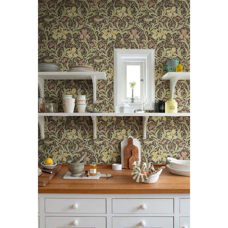 Iris Plum Wild Gardens Wallpaper