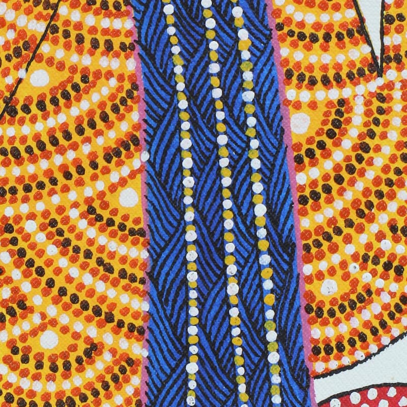 Handmade Majestic Ganesha Gond painting (India)