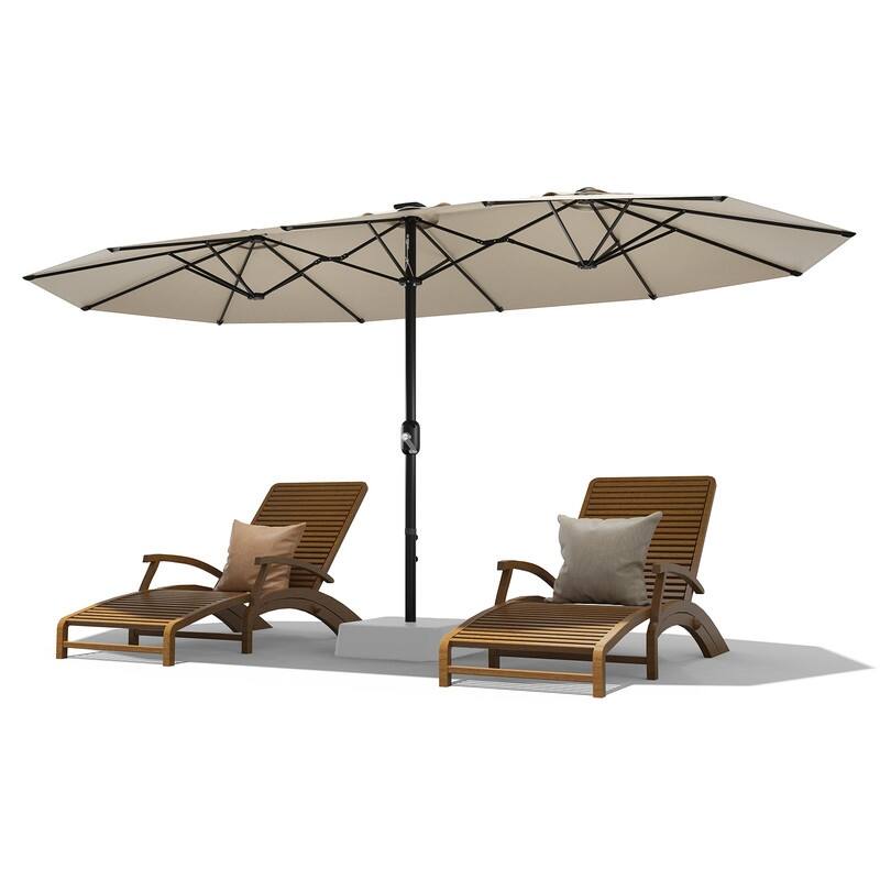 13ft Large Patio Umbrella, Double-Sided Outdoor Market Rectangle Umbrellas