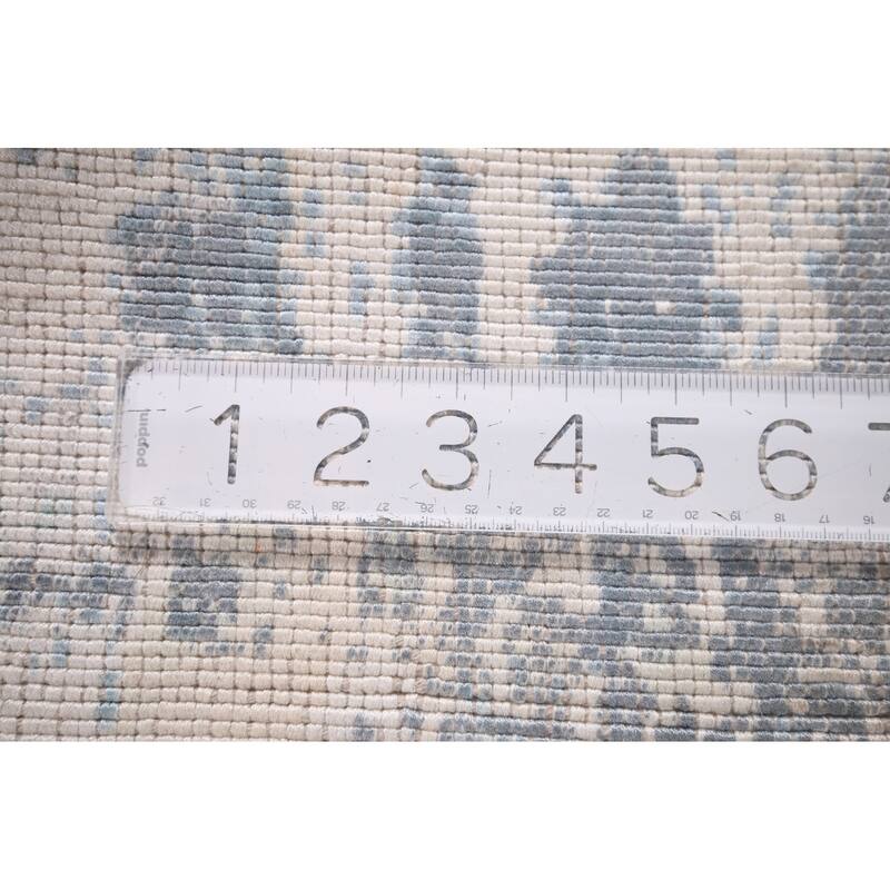 Abstract Oriental Area Rug Hand-Knotted Wool Carpet - 5'11"x 8'8"