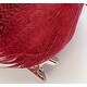 preview thumbnail 2 of 0, 3" Feathered Bird with Metal Clip, Burgundy, Set of 6 - 3