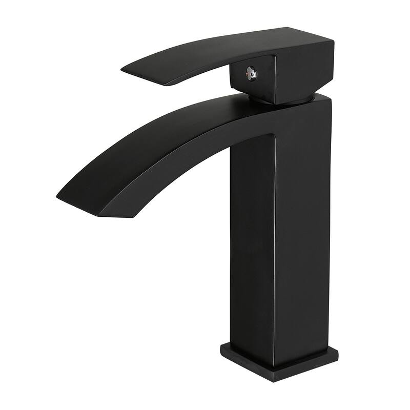 Single Hole Single-Handle Matte Black Bathroom Faucet