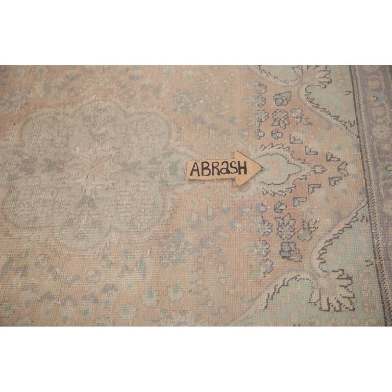 Hand Knotted Oriental 100% Wool Carpet Traditional Floral Pink Tabriz Area Rug - 4' 7'' X 3' 1''