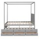 preview thumbnail 8 of 34, Elegant Design Canopy Platform Bed featuring a Twin Size Trundle and Three Storage Drawers,Queen Size