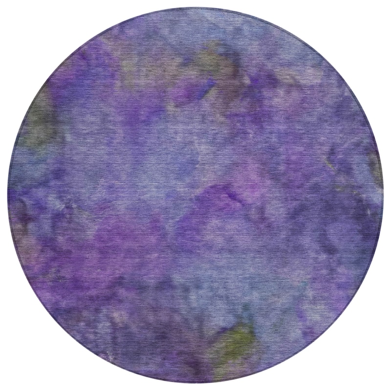 Machine Washable Indoor/ Outdoor Abstract Contemporary Chantille Rug