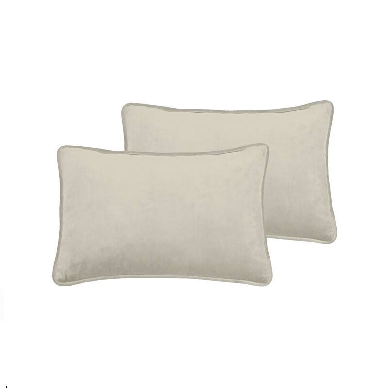 Sherry Kline Elite Velvet Corded Edge - Feather/Down Fill, Zippered, Set of 2 Pillows