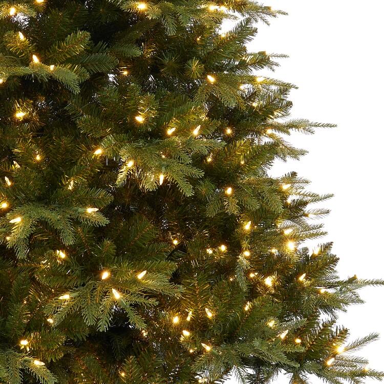 Traditional Artificial Christmas Tree with Lights, Prelit Christmas Tree, Pine Fir Christmas Tree with LED Lights