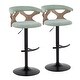 preview thumbnail 116 of 141, Carson Carrington Viby Adjustable Bar Stool with Rounded T Footrest (Set of 2) Seafoam Green Fabric/White Washed/Black
