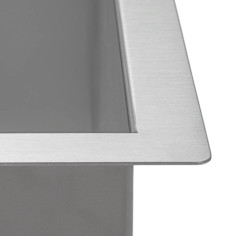 Ruvati 30-inch Undermount 50/50 Double Bowl Zero Radius 16 Gauge Stainless Steel Kitchen Sink - RVH7350 - 30 x 19