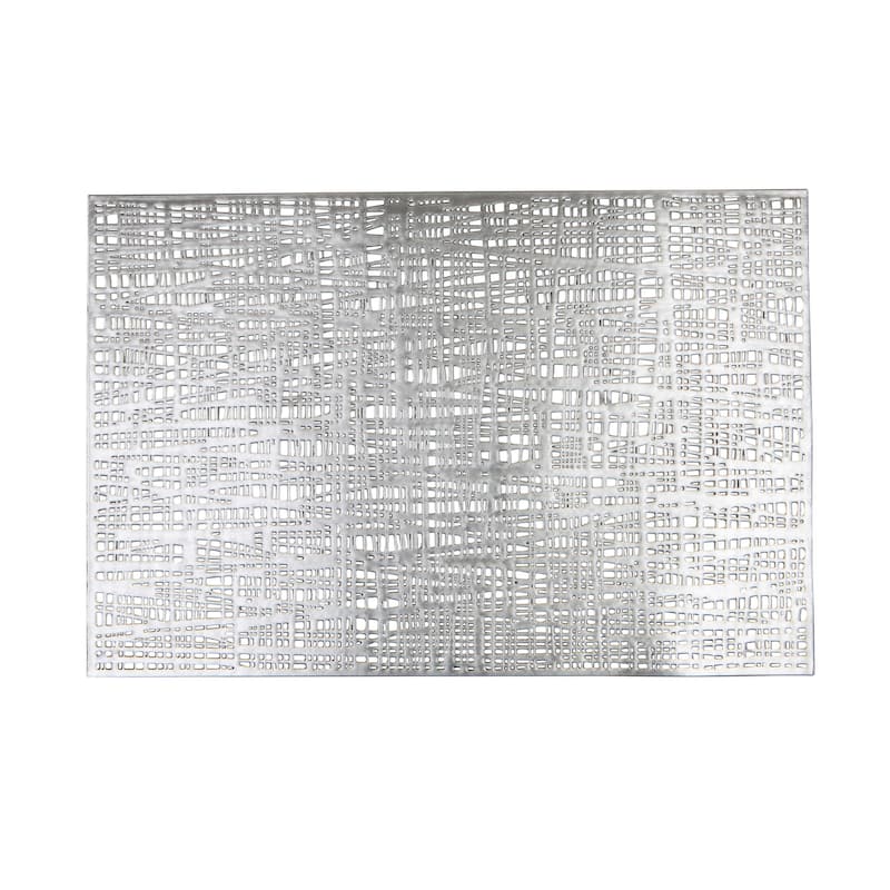 Home Details 4 Pack Barcelona Metallic Placemat - Silver - 17.7" x 11.8"