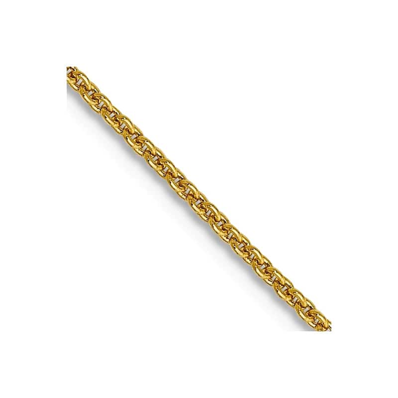 Curata 10k Yellow Gold 0.9mm Cable Chain Necklace (Lobster)