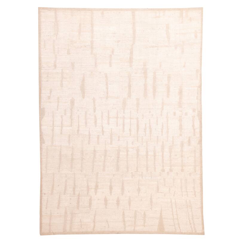 ECARPETGALLERY Hand-knotted Pak Finest Marrakesh Ivory Wool Rug - 8'10 x 12'0