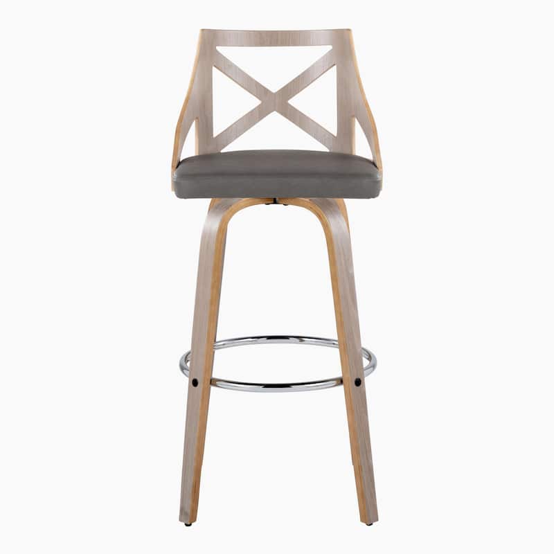 The Gray Barn Charlotte 30" Fixed-Height Bar Stool with Bent Wood Legs (Set of 2)
