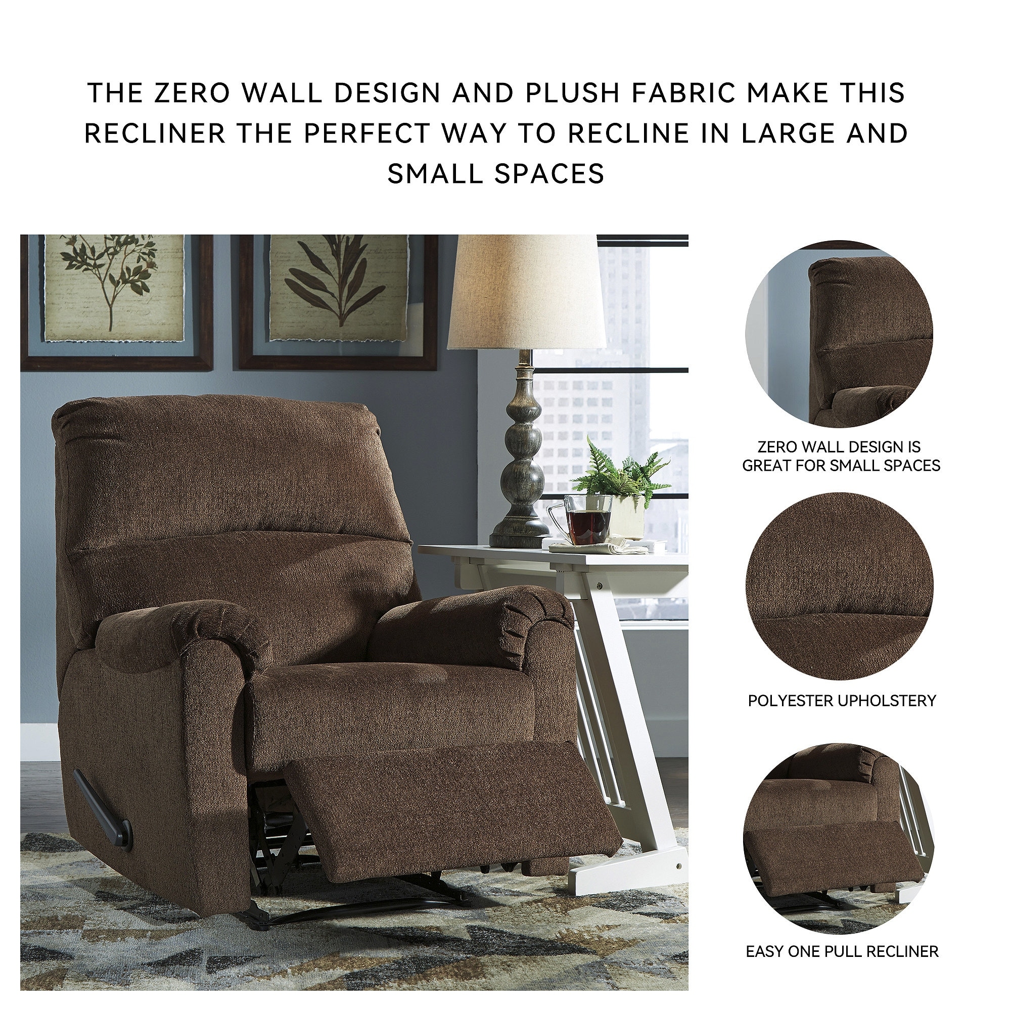 Nerviano Traditional Zero Wall Recliner Chocolate On Sale Bed