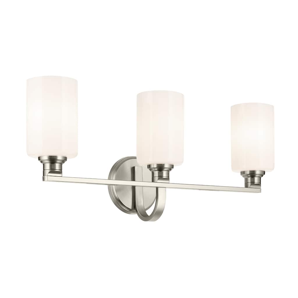 Kichler Lighting Gioe 24.25" 3-Light Vanity Light with Opal Glass in Brushed Nickel