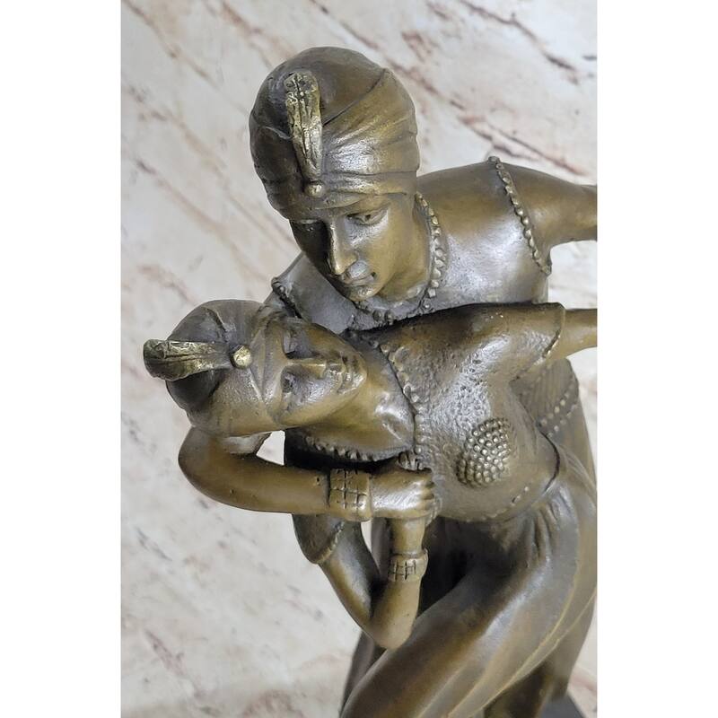 Signed Original Persian Dancers Bronze Sculpture Statue Hot Cast Art Deco Figure