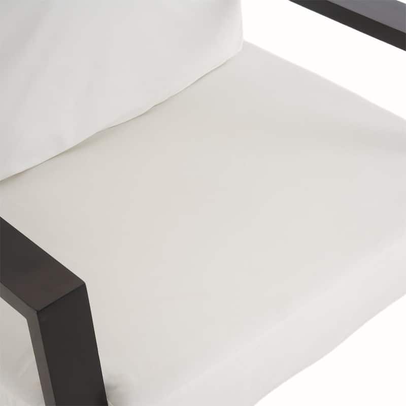 Low Back Accent Armchair with Gold Metal Legs