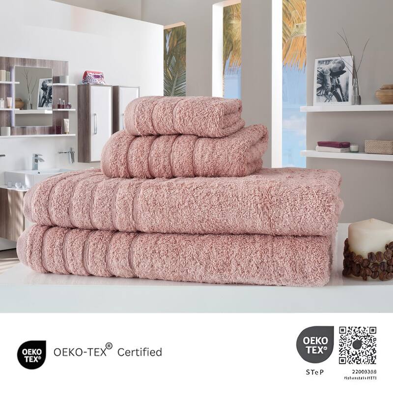 Classic Turkish Towels 4 Piece Cotton Towel Set, Absorbent Hotel & Spa