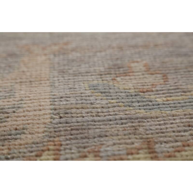 Hand Knotted Oriental 100% Wool Carpet Transitional All-Over Greys & Charcoal Oushak Area Rug - 12' 0'' X 9' 1''