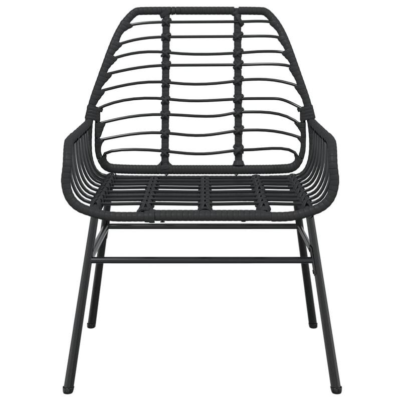 vidaXL Garden Chair Black PE rattan, powder-coated steel Medium - 23.6 x 22.4 x 33.9 in.
