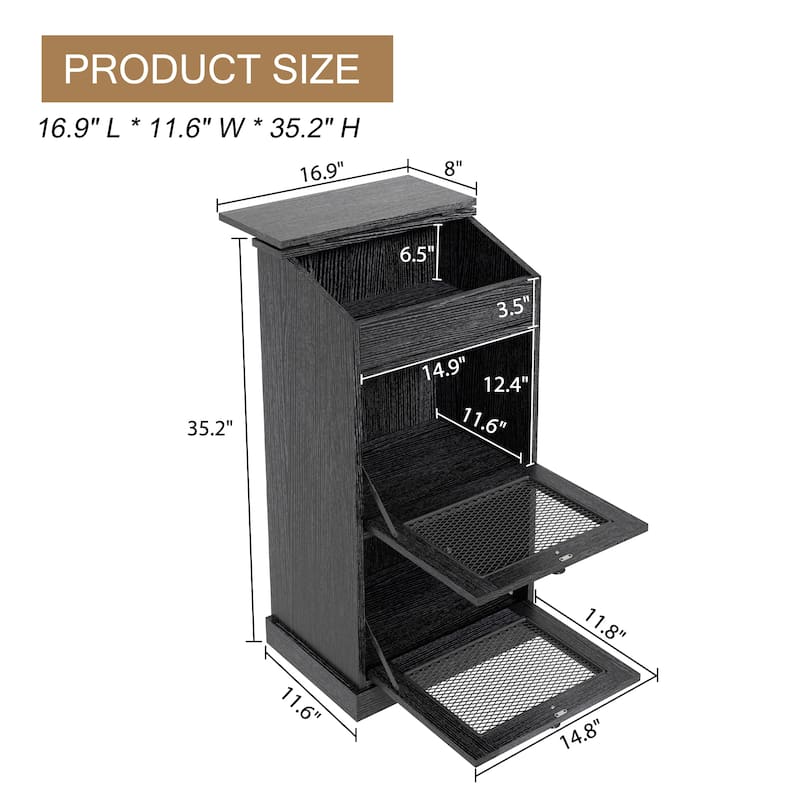 Vintage 2-Door Storage Cabinet Multi-Tier Organizer