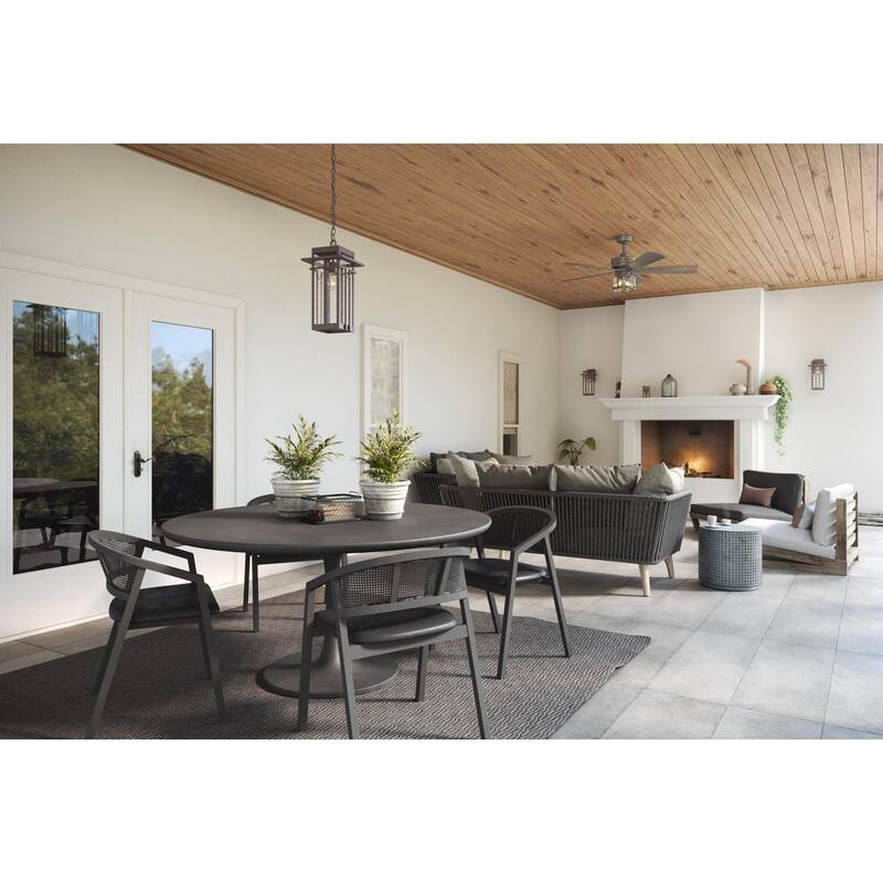 Boxwood Collection One-Light Hanging Lantern - 8.875 in x 8.875 in x 17.5 in