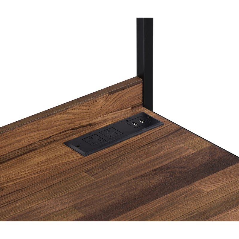 Easton Industrial 47-inch Steel Computer Desk with USBs by Furniture of America