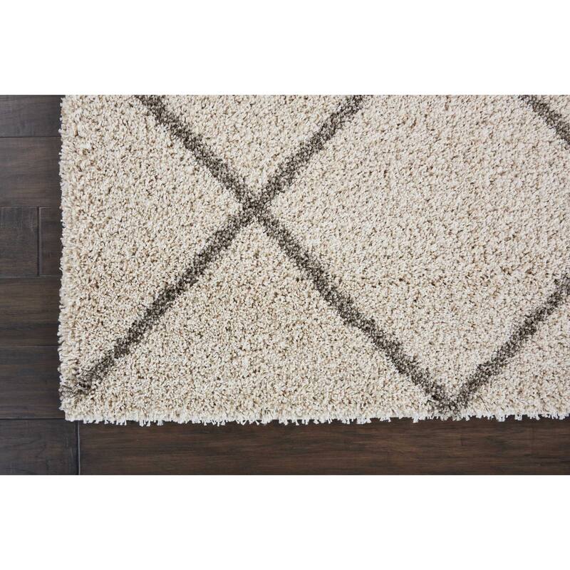 Nourison Brisbane Large Diamond Geometric Modern Shag Area Rug