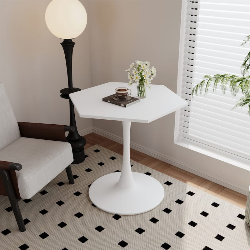 Modern Hexagonal Coffee Table with MDF Table Top and Metal Base