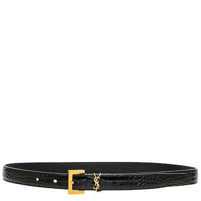 Saint Laurent Cassandre Thin Belt 0.7" Wide