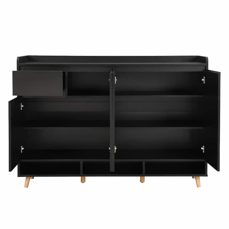Sleek Contemporary Shoe Cabinet: Adjustable Shelves, Minimalist Home Organizer