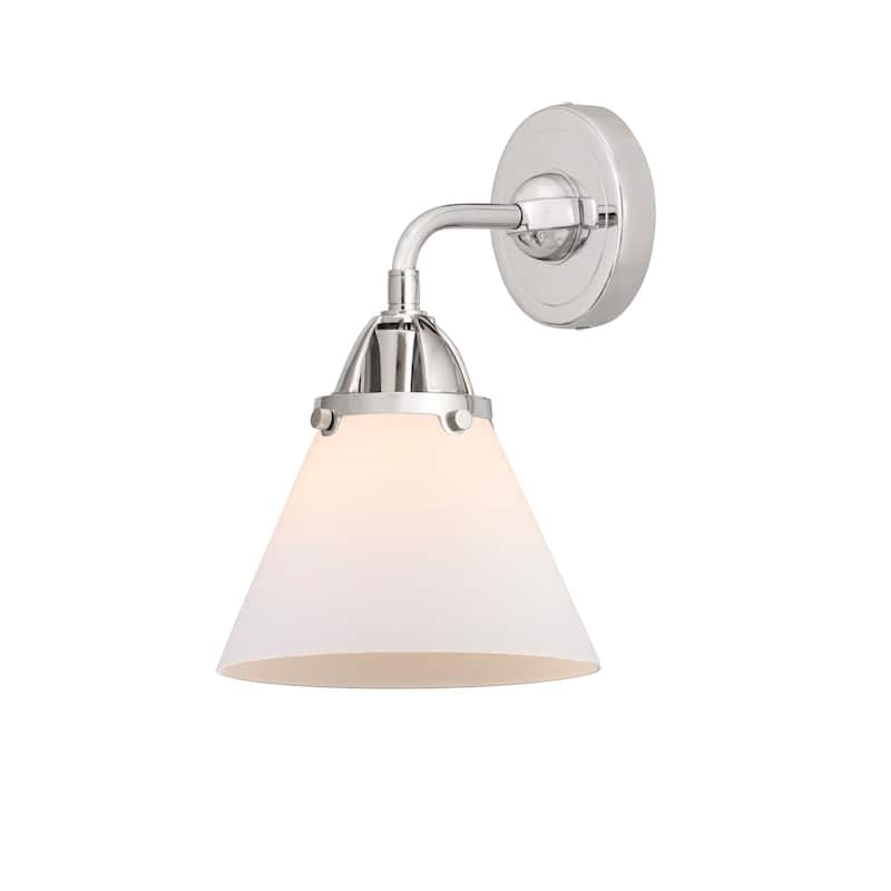 Innovations Lighting 288-1W-10-8 Cone Sconce Cone 10" Tall Wall Sconce - Polished Chrome / Matte White