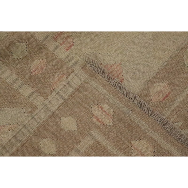 Hand Woven Oriental 100% Wool Carpet Southwestern Tribal Greys & Charcoal Kilim Area Rug - 12' 1'' X 8' 8''