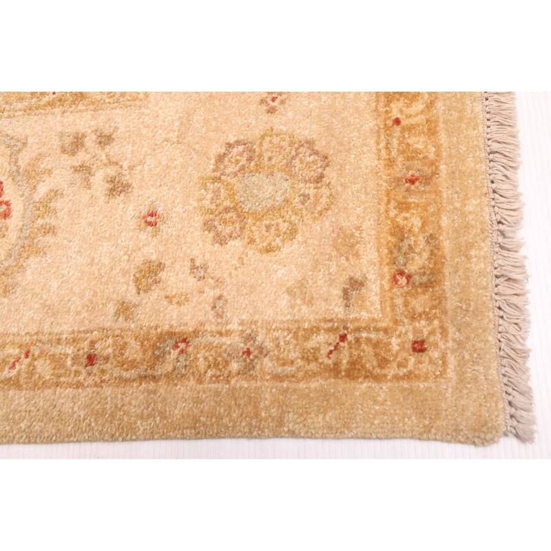 ECARPETGALLERY Hand-knotted Chobi Twisted Khaki Wool Rug - 6'0 x 8'11