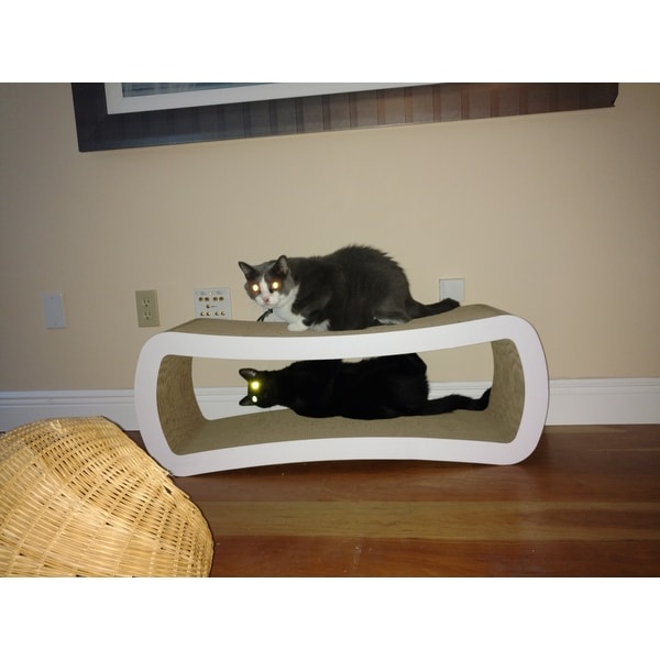 Shop Petfusion Jumbo Cat Scratcher Lounge White Overstock