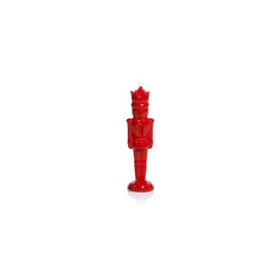 Hartwin Ceramic Red Nutcracker Figurines, Set of 4, Holiday Tabletop Décor