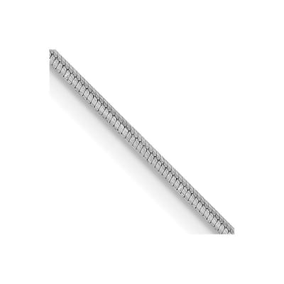 Curata 14k White Gold Solid 1mm Diamond Cut Octagonal Snake Chain (Lobster) Options 16 18 20