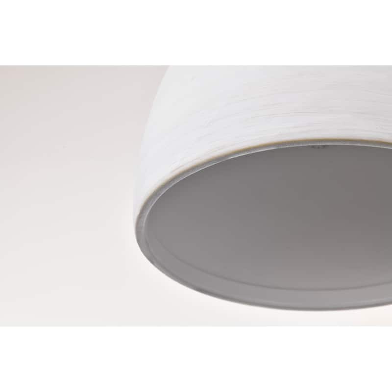 Collins 8 Inch Mini Pendant with White Ceramic - Brushed Brass