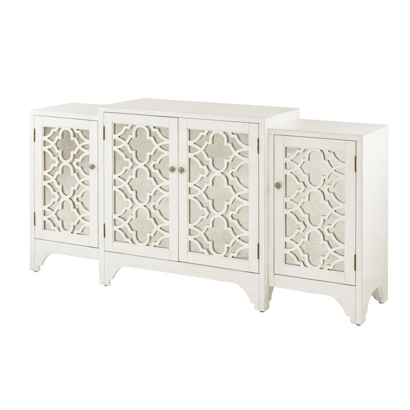 Madison Park Nevaeh Cream Quatrefoil Dining Buffet Server