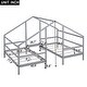 preview thumbnail 15 of 14, Double Twin Size Triangular House Beds with Built-in Table