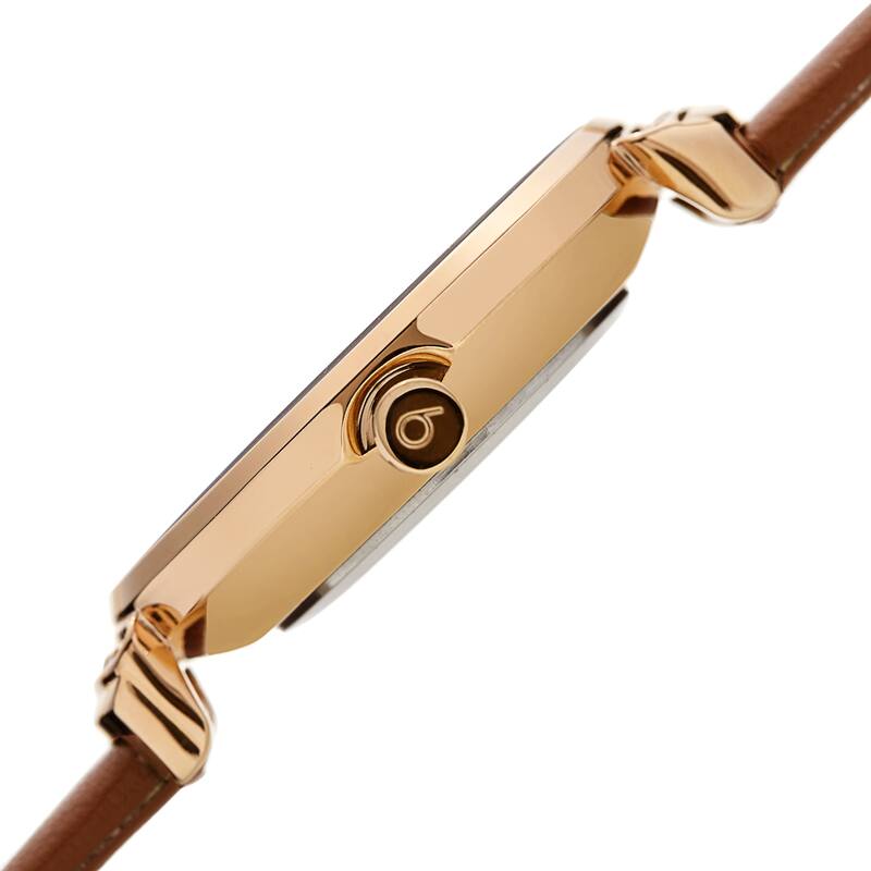 Burgi Women's Swarovski Crystal Classic Slim Leather Strap Watch