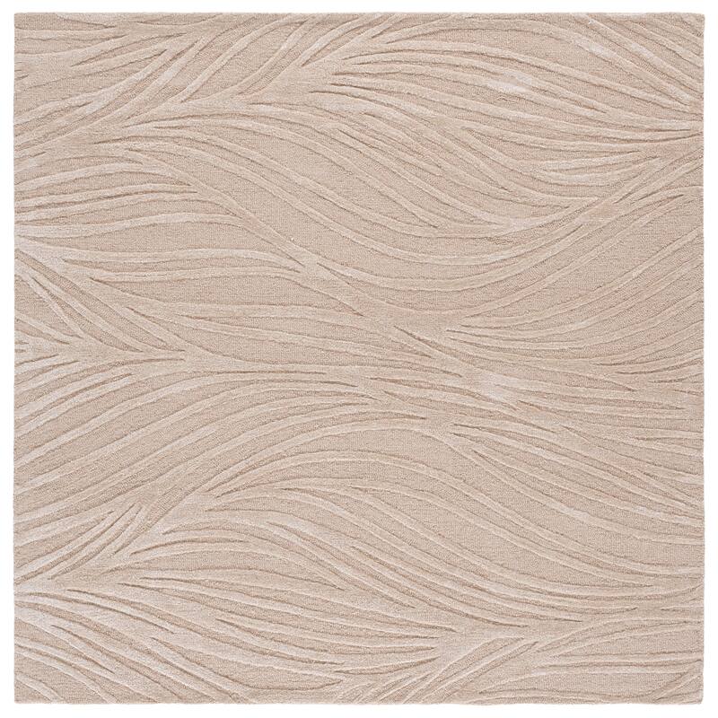 SAFAVIEH Handmade Glamour Fortunata Contemporary Wool Rug - 6' Square - Beige/Ivory