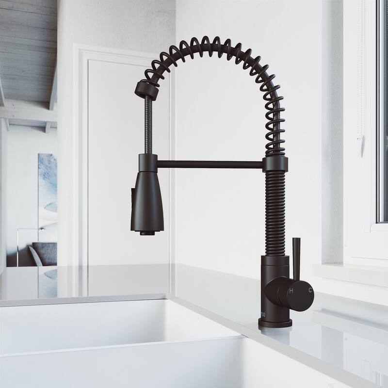 VIGO Brant 19" H Single Handle Pull-Down Sprayer Kitchen Faucet
