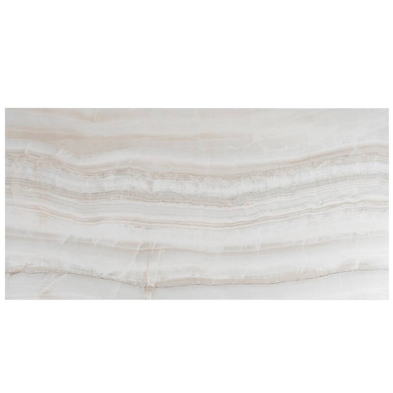 Splendor 24x48 in. Ivory White Honed Porcelain Veincut Large Wall and Floor Tile (15.5 sq ft/case, 2-Pack)