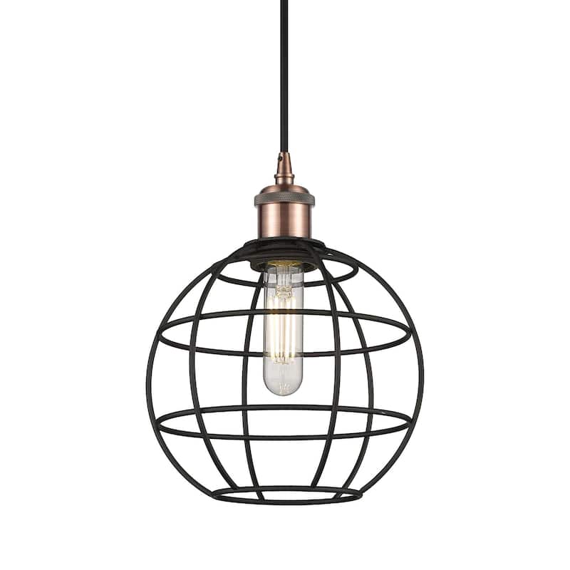 Innovations Lighting 516-1P-11-8 Lake Placid Pendant Lake Placid 8" - Antique Copper / Matte Black