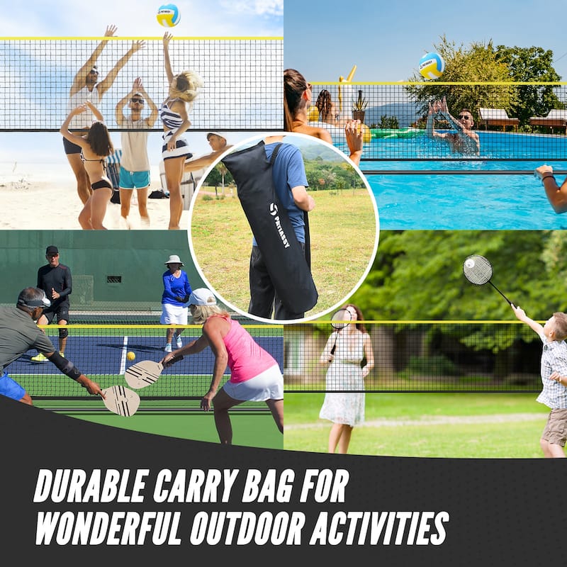 Patiassy 17 ft Portable Height Adjustable Badminton Pickleball