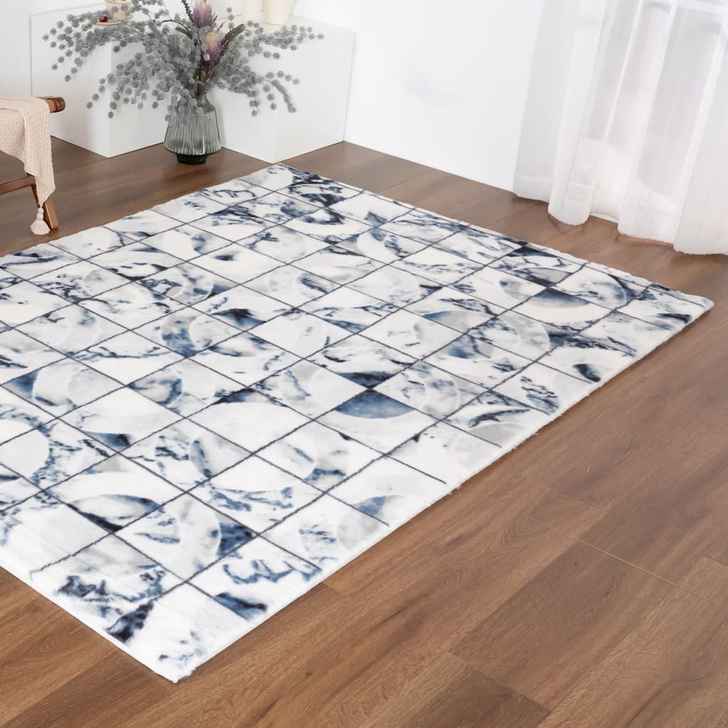 Luxury Collection Blue/Grey 5x7 Area Rug